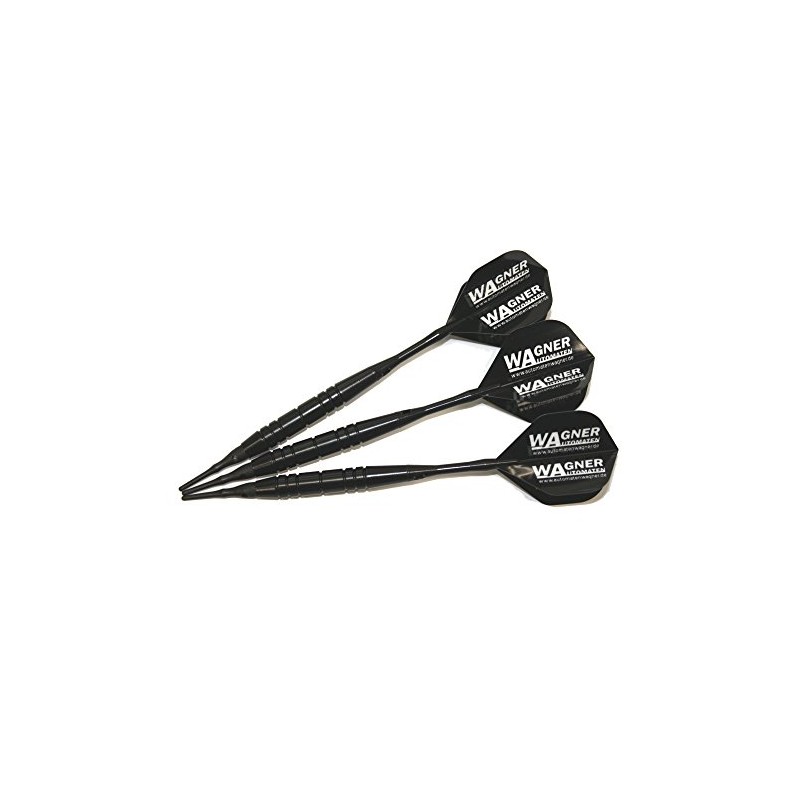 3 darts with 3 WA Softspitzen Softdarts Line in Black