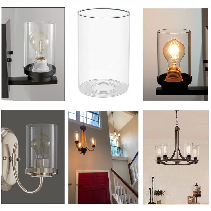 Clear Glass Cylinder Shade, 2 pack, Pendant Lights Shade Fixture