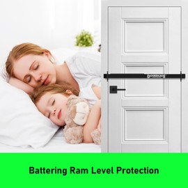 Door Security Bar-by Doorricade-Secure The Entire Width of Your Inward Opening Front Door-Safe Room. Fits Doors 33"-36" Wide-Black Edition.