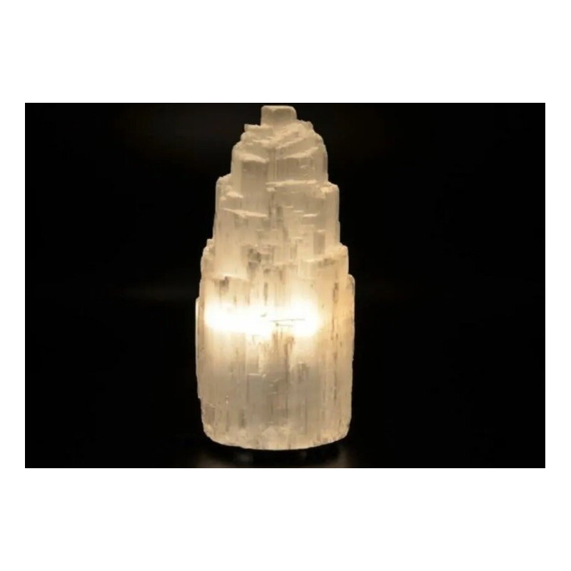 Natures Artifacts Selenite Lamp, Selenite Crystal Lamp, Selenite Tower Skyscraper