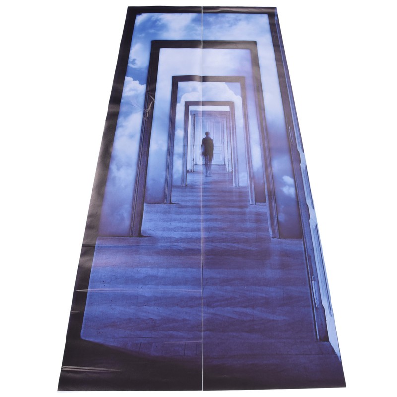 2PCS 3D Door Sticker Self Adhesive Scratch Resistant Waterproof 38.5x200cm
