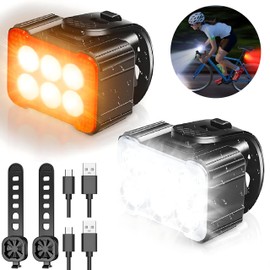 PEOWND Combinación De Faro Y Luz Trasera De Bicicleta，Luces para Bicicleta Impermeable IPX6 ，8+12 Modos De Iluminación,Adecuado para Bicicletas,Cascos Y Mochilas,Adecuado para Ciclismo Y Camping