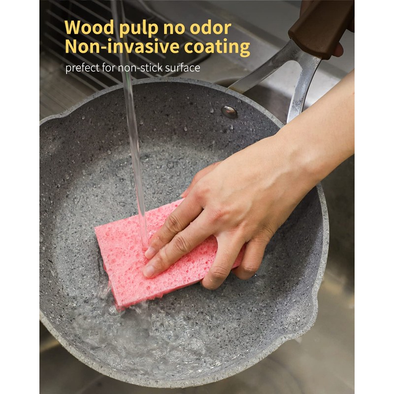 ARCLIBER Cellulose Sponges,Heavy Duty Scrub Kitchen Sponge,Clean Tough Messes Without