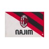 A.C. Milan - Bandiera, Prodotto Ufficiale, Nero-Rosso-Bianco, 0