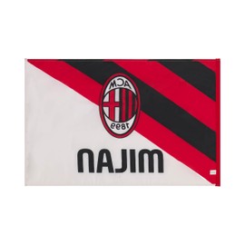 A.C. Milan - Bandiera, Prodotto Ufficiale, Nero-Rosso-Bianco, 0