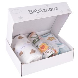 Bebamour Baby Swaddle Blanket,Car Seat Blanket 3 Pack Baby Muslin Swaddle Blankets, 100% Cotton Swaddling Blankets Wrap for Boys Girls, Ultra Soft Breathable Receiving Blanket,53" x 49"