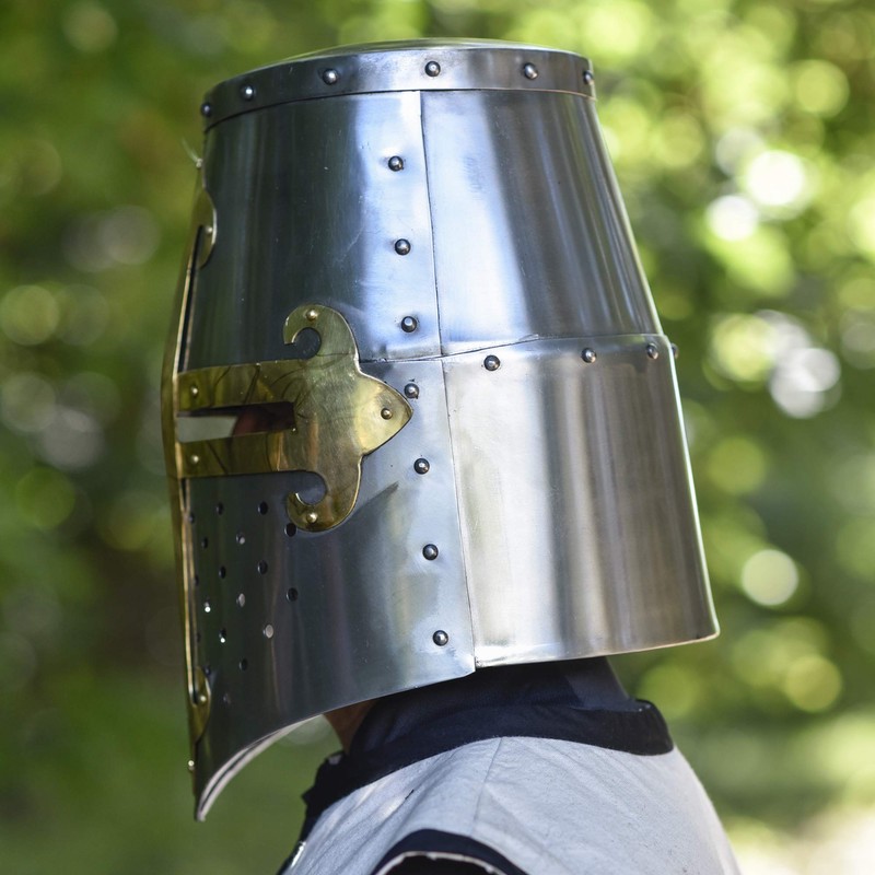 Armory Replicas™ - Knights Templar Brass Trimmed Crusader Practice Helmet