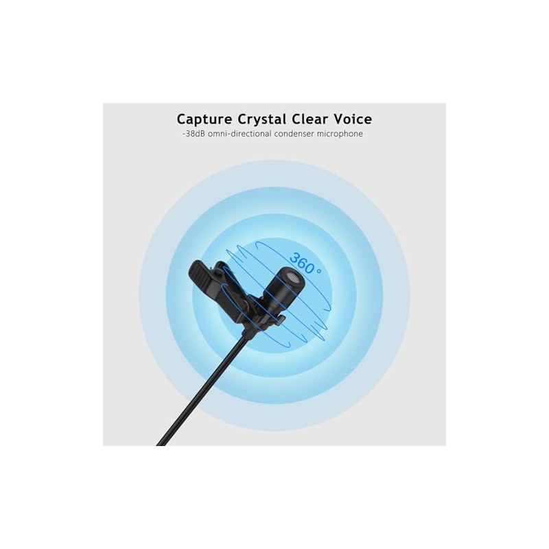 Paquete de 2 micrófonos Lavalier compatibles con DJI MIC 2,