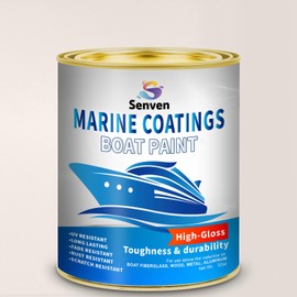 SENVEN Boat Paint 35 Oz Gloss Oyster White Marine Boat Topside Bottom Enamel Paint Marine Paint for Boats, Wood, Fiberglass, Aluminum, Metals, Oil-Based Epoxy White