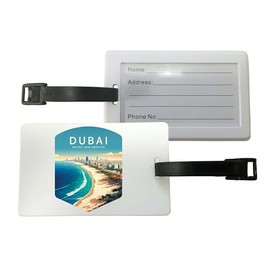Dubai United Arab Emirates Design B Souvenir Luggage Tag 4-Pack
