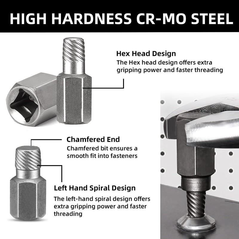 NORTOOLS 40Pcs CR-MO Screw & Bolt Extractor Set with Left