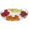 Pasabahce Glass Divided Serving Tray, Clear Relish Dish, 5 Section