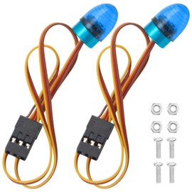 2Pcs ShareGoo RC Flashing LED Lights kit Led Lamp Rotating Beacon Light Compatible with Traxxas TRX4 SCX10 1/10 RC Crawler Engineering Excavator Car 1/14 Tamiya Tractor RC Car Truck (Blue)