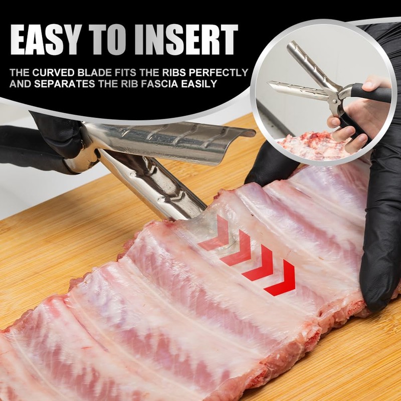 Rib Membrane Remover Tool - Easy Grip Non-Slip Handle Meat