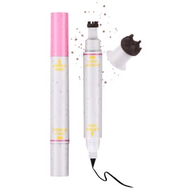 Jutqut 2-in-1 Freckle Stamp & Eye Liner Pen, Faux Freckle Liquid Eyeliner Makeup Pen, Long Lasting Waterproof Quick Dry Lifelike Magic Freckles Tattoo Marker for Natural Sunkissed Makeup