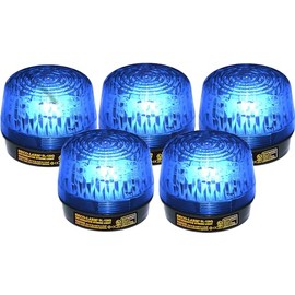 Seco-Larm SL-126Q/B Pack of 5 Strobe Lights, Blue; 6 ot 12VDC; Easy 2-Wire Installation; High-Impact and Heat-Resistant Acryrex Lens; Lifespan of Over 300 Continuous Hours; Protective Inner Cover