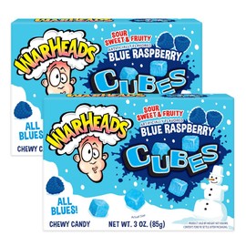 Impact Confections - WARHEADS Winter Blue Raspberry Cubes - 3.0 oz Theater Box - 2 pack