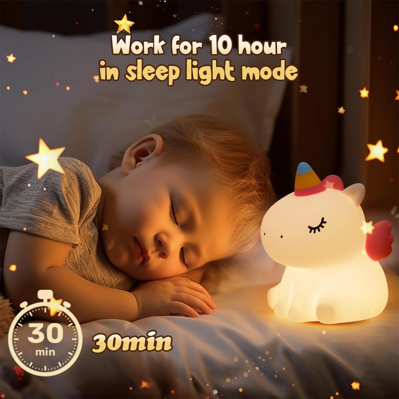 GIBOHOM Children's Night Light Unicorn Night Lamp