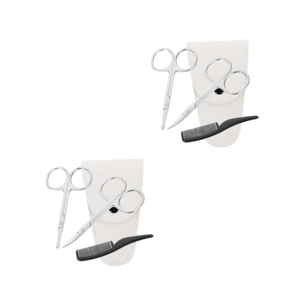 8pcs Precision Beard and Nose Hair Trimming Scissors Set Stainless