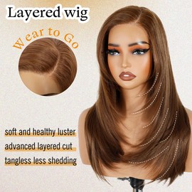 FASHION IDOL Wear to Go Lace Front Synthetic Wig with Baby Hair Pre Plucked Synthetic Wig Natural Looking Body Wave Wigs for Women Glueless Lace Front Wigs