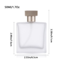 Enslz 50Ml/1.7Oz Frosted Glass Spray Bottle Perfume Atomizer, Refillable Fine Mist Spray Cosmetic Container Empty Portable Glass Bottle (Frosted)