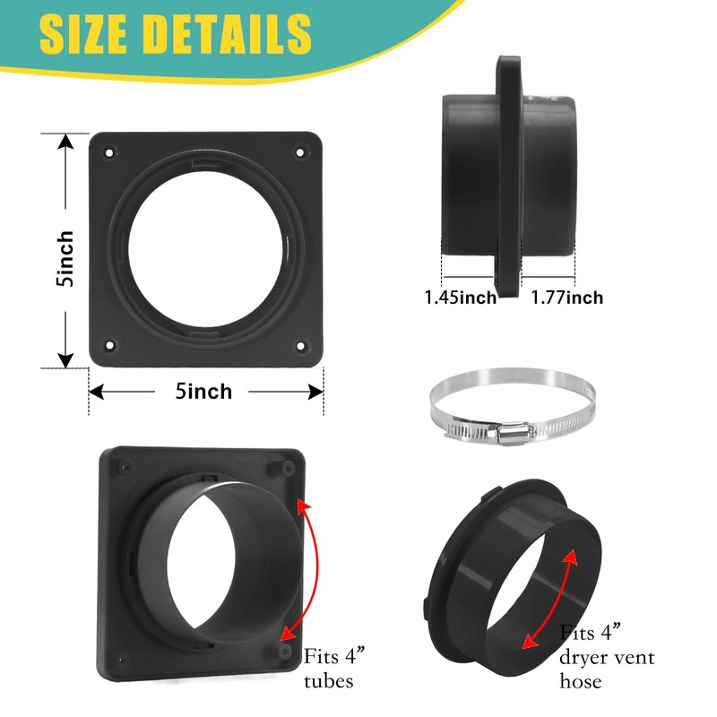 VIWINVELA Dryer Vent Hose Connector Kit - Dryer Vent Wall