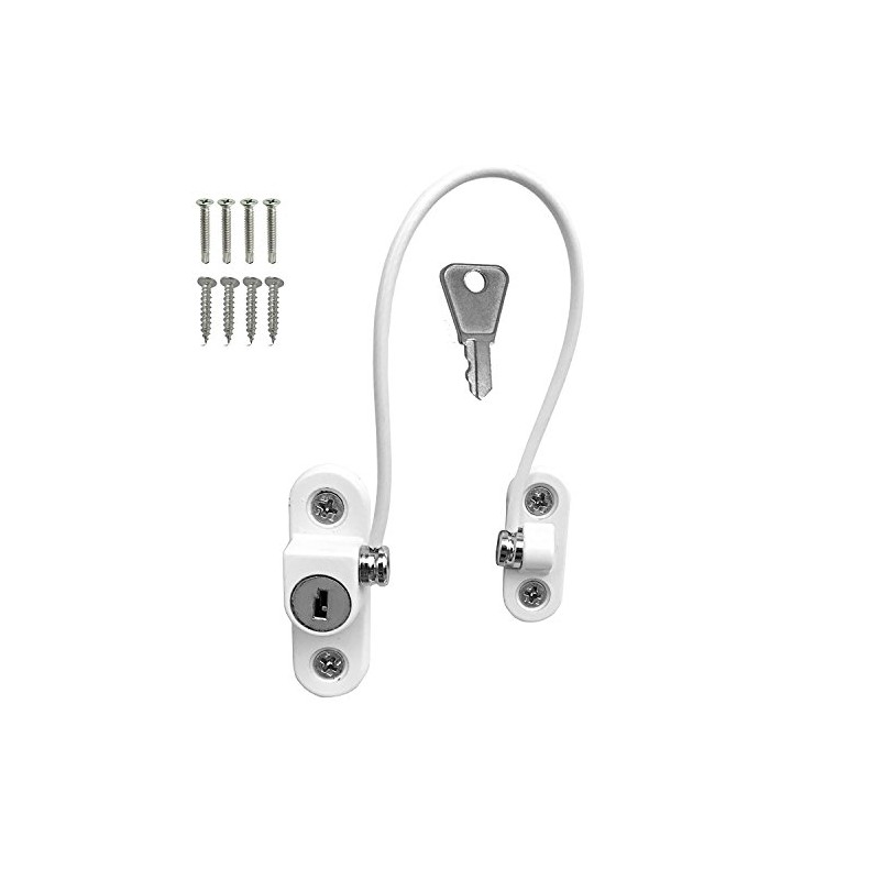 2 x UPVC Window Cable Restrictor Lock with Screws Child