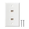 Ethernet Wall Plate, 2 Port Cat6 RJ45 Keystone Inline Coupler