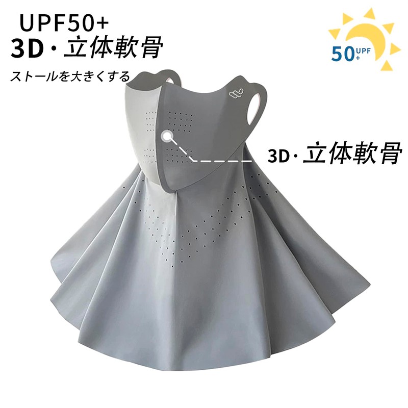 [SATPULOT] 日焼け防止フェイスカバー ヤケーヌスタンダード息苦しくない 繰り返し 洗える 日よけ UVカット ＵＶカット フェイスマスク ペイスリー