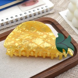 Pineapple Hair Claws Vivid Fruit Design Non Slip Medium Thick Hair Claws Clips Women Girls Hair Accessories, 3.8"