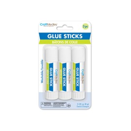 Craft Medley, Twist-Up Glue Sticks, 8g, 3-Piece, Non-Toxic