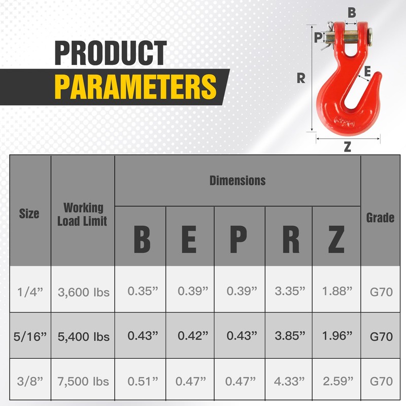 5/16" Clevis Grab Hooks 4 Pack – Heavy Duty G70