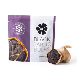 Savory Spice Black Garlic Bulbs - 2-Pack of Whole, Aged & Fermented Black Garlic Bulbs (Pack of 2 Bulbs)