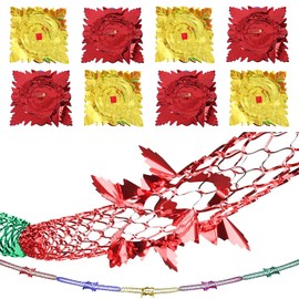 8 Pcs Christmas Hanging Decorations, Christmas Ceiling Decorations,9Ft Foil Garland Festive Hanging Decorations for Xmas New Year Holiday Party Supplies