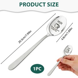 Tea Spoon Mothers Day Gift for Mum, Gifts for Mum Thoughtful Secret Santa Gift Ideas Funny Tea Spoon Coffee Spoon Gift Idea for Mummy Mum Mom Birthday Mothers Day