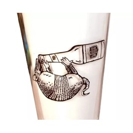 Lone Star Beer - Set Of 2 - 16 oz Pint Beer Glasses Double-sided Armadillos