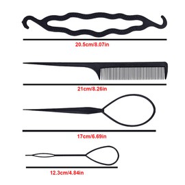 4 Piece Hair Styling Set Hairstyle Aid Hair Twist Hair Bun with Hair Comb