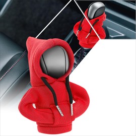 PM PERFORMOTOR Gear Shift Hoodie, Universal Car Shift Knob Cover, Mini Hoodie for Car Shifter, Cute Car Accessories and Decorations, 5.2" X 4.5" Fits Shift Knobs with up to 2.2" Diameter, Red