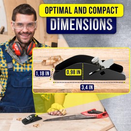 3.38"x1.18"x0.78" Hand Planer for Wood – Wood Planer Hand Tool, Stainless Steel, Sharp Blade Adjustment, Durable Bottom, Ergonomic Design – Easy to Assemble, Prevents Hurting, for Home & Workshop