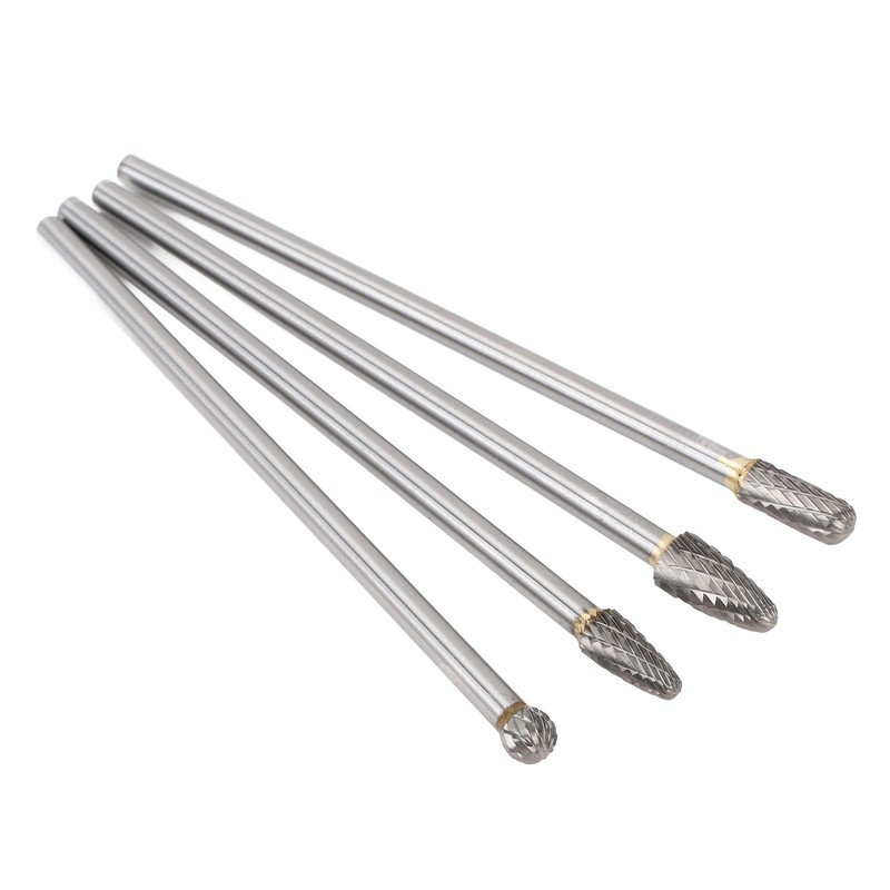4pcs 6mm Tungsten Steel Carbide Rotary Burr Set Fits Rotary
