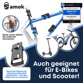 Samok® Bicycle Lock Folding Lock 63 cm with Bracket (Lightweight and Compact) – Bicycle Steel Lock Foldable with Key – High Security – Wheel Lock Anti-Theft E-Bike, Road Bike & MTB Bike Lock