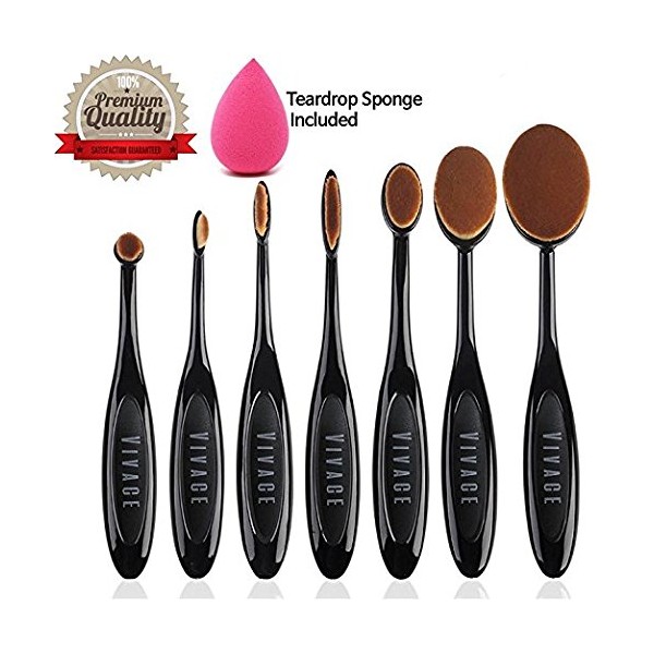 Professional Makeup Brush Set, Multifunctional Oval Head Brushes Pack, Foundation Concealer, Blending & Contouring Tools (Pro Set - 7 Pieces)