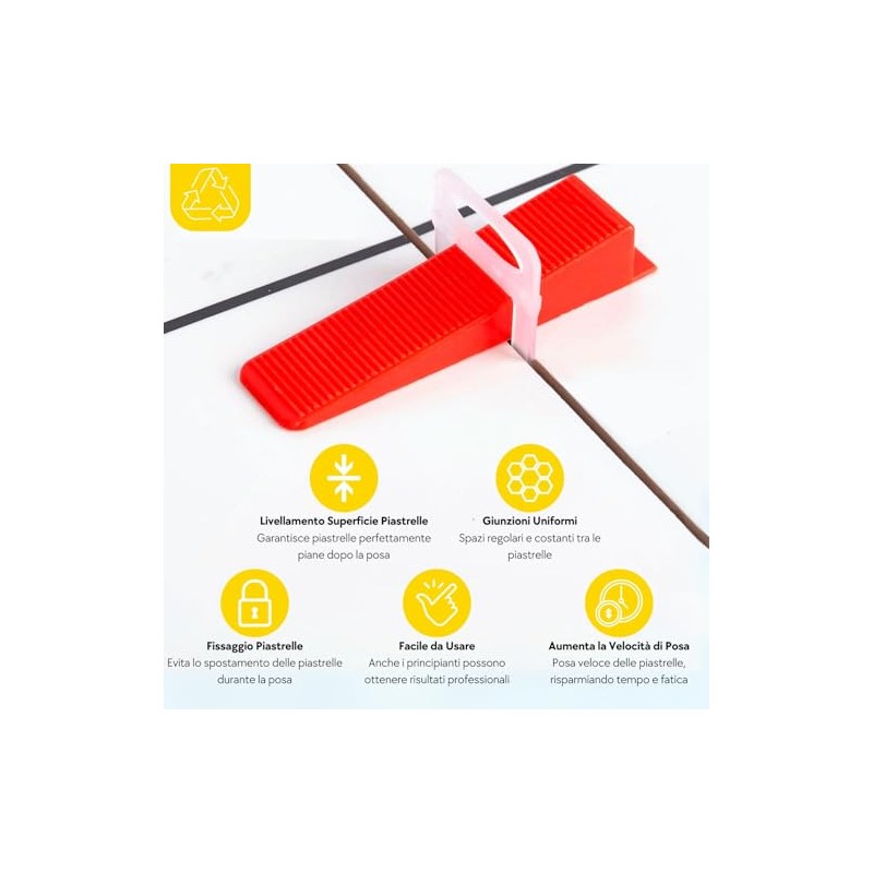 MarketConnect® Pack of 50 Red Reusable Wheel Chocks for Leveling