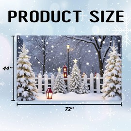Christmas Photography Backdrop Glitter Snowy Forest Pine Tree Background Xmas Holiday Party Decor Banner 72 x 44 Inch