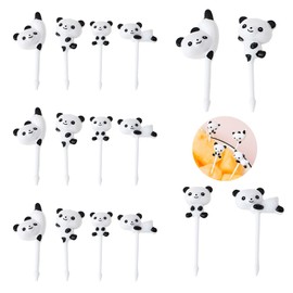Food Picks for Bento Boxes, White Pandas，Reusable Bento Box Toothpicks Set for Lunch