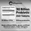 Lactobacillus Gasseri Probiotic Supplement 30 Billion CFU 240 Tablets Probiotics