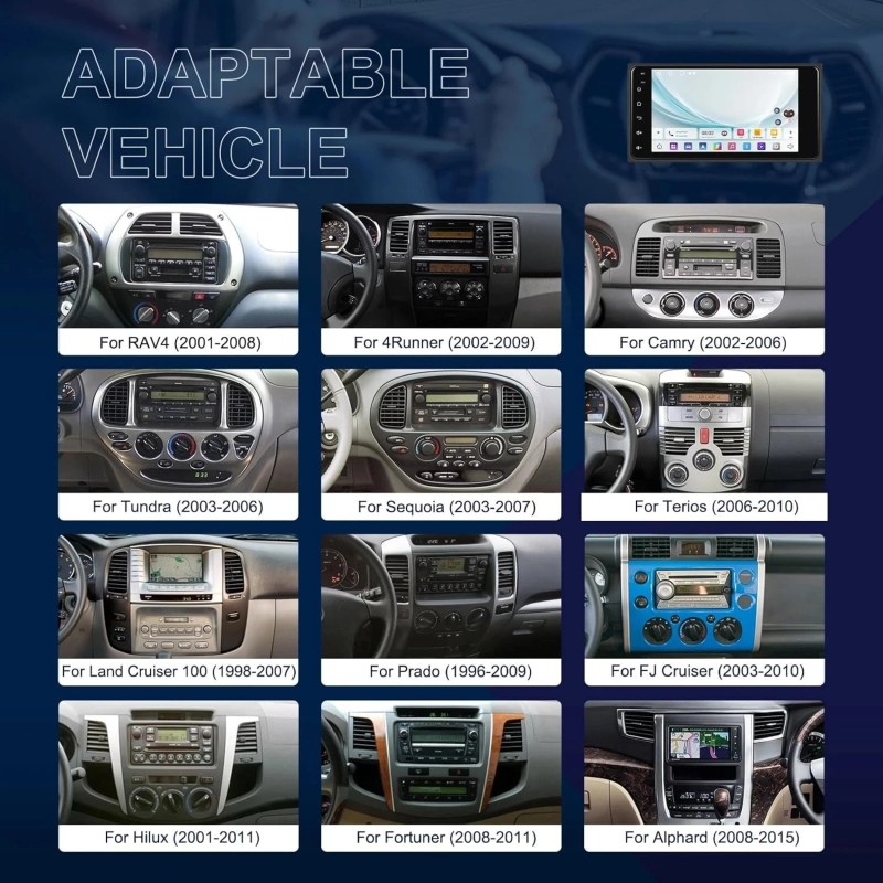 For 2008-2013 Toyota Highlander 7" Android 13 Carplay Car Stereo