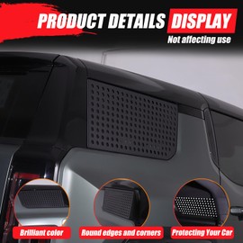 Car Rear Window Glass Cover Trim for Hummer EV Accessories 2PCS Aluminum Rear Window Honeycomb Shades Panel Trim Cover Compatible with Hummer EV SUV 2024 2025 (Honeycomb)