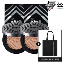 Jo Sung Ah 22 조성아22 대왕쿠션 시카앰플 (본품2+리필2)+블랙에코백 JOSUNGA22 King Cushion Cica Ampoule (2 Main Products + 2 Refills) + Black Eco Bag