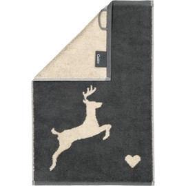 Cawö Home Hand Towels Alpenchic Edition Deer 6228 Granite 73 Guest Towel 30 x 50 cm